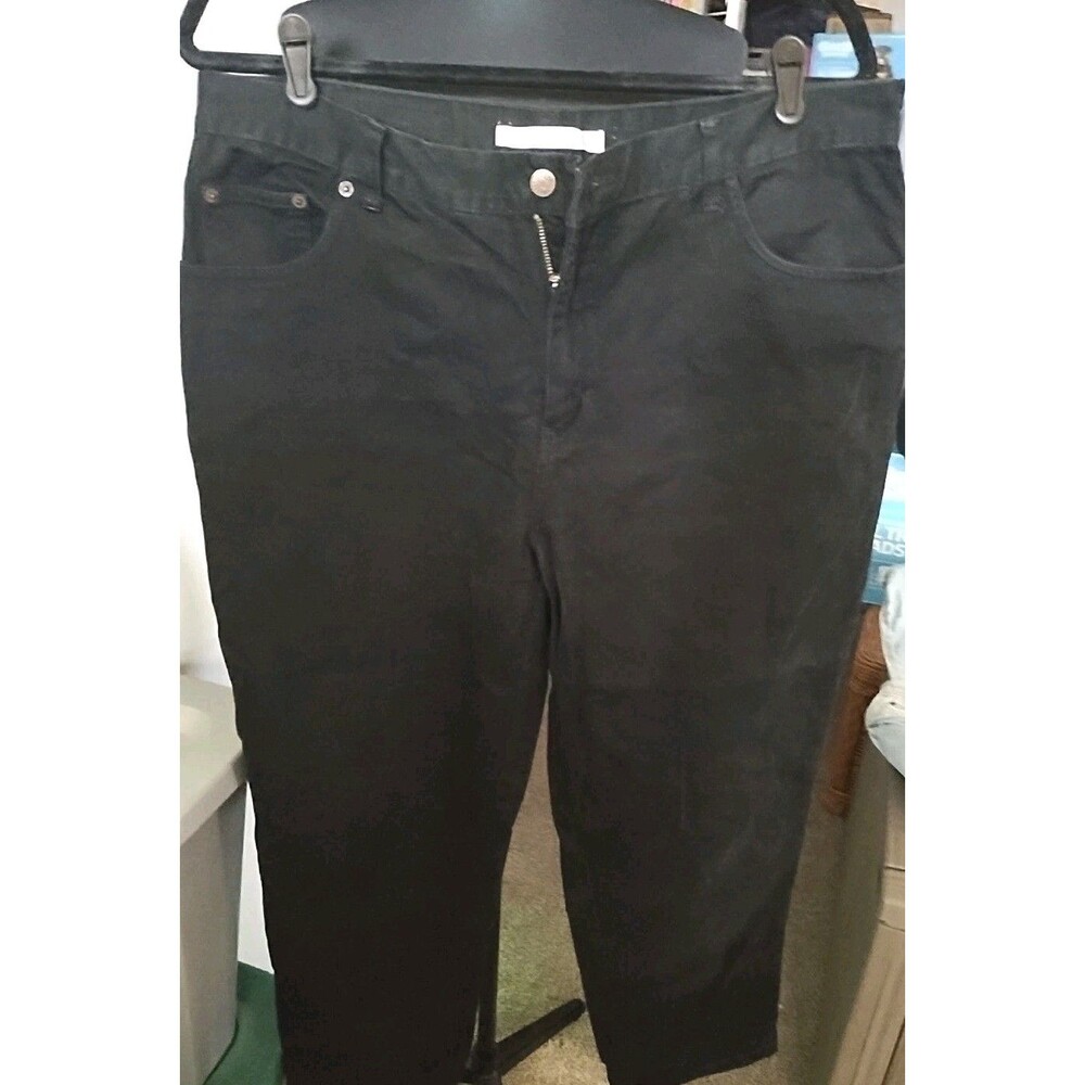 Bill Blass Easy Fit Jeans Black Women Size 18 - Picture 2 of 6